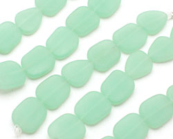 Opaque Seafoam Green Recycled Glass Flat Freeform 15x13-15mm