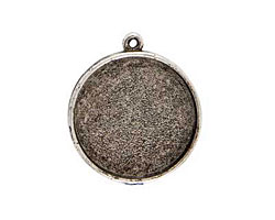 Nunn Design Antique Silver (plated) Grande Circle Bezel Pendant 38x34mm