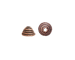 Nunn Design Antique Copper (plated) Coral Bead Cap 6x11mm