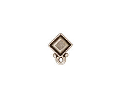 TierraCast Antique Silver (plated) Faceted Diamond Ear Post 10x12mm