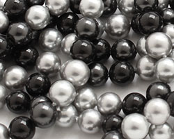Grayscale Shell Pearl Mix Round 6mm