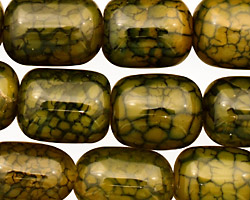 Olive Fire Agate Barrel 18-20x13-14mm