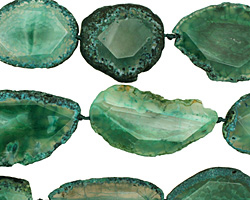 Ocean Green Agate Natural Edge Freeform Faceted Slab 44-69x28-40