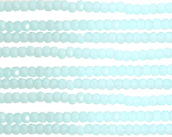 Czech Glass Diamond Aquamarine Fire Polished Rondelle 2x3mm