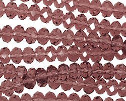 Raspberry Mocha Crystal Faceted Rondelle 6mm