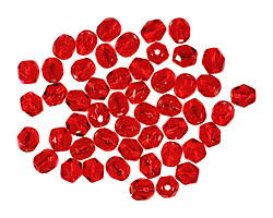Czech Fire Polished Glass Silver Lined Ruby Round 4mm