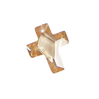 Champagne Faceted Cross 10x12mm