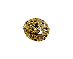 Stampt Antique Gold (plated) Filigree Teardrop Bead 17x14mm