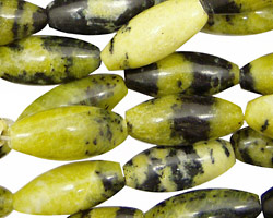 Yellow Turquoise Rice 19x8mm