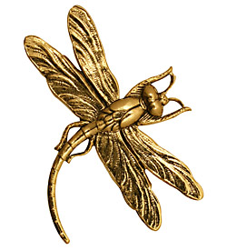 Stampt Antique Gold (plated) Soaring Dragonfly 46x35mm