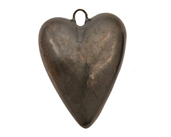 Earthenwood Studio Ceramic Metallic Pewter Heart Pendant 22-23x31mm