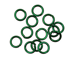 Green Anodized Aluminum Jump Ring 7mm, 18 gauge (5mm inside diameter)