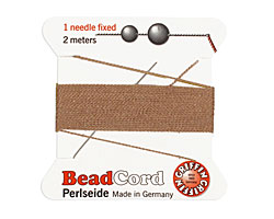 Beige Griffin Silk Beading Cord Size 4, 2 meters