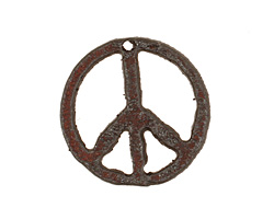 The Lipstick Ranch Rusted Iron Small Peace Pendant 25mm