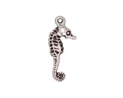 TierraCast Antique Silver (plated) Seahorse Charm 10x24mm