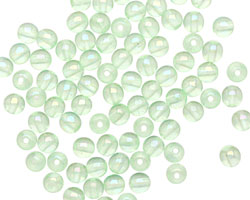 Czech Glass Luster Iris Peridot Round 4mm
