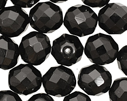 Czech Fire Polished Glass Jet Round 12mm