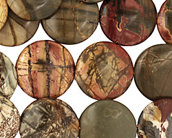 Red Creek Jasper Puff Coin 30mm