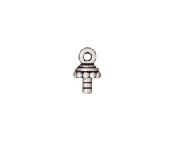 TierraCast Antique Silver (plated) Beaded Cap w/ Loop Glue In 12x7mm