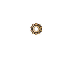TierraCast Antique Gold (plated) Large Hole Beaded Bead Cap 3x7mm