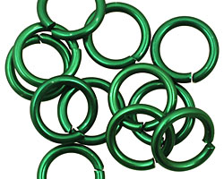Green Anodized Aluminum Jump Ring 14mm, 14 gauge (9.6mm inside diameter)
