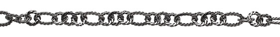 Gunmetal Roped Oval & Ring Chain