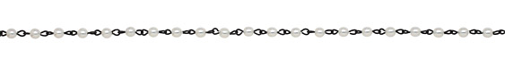 Czech Glass Pearl on Black (plated) Bead Chain