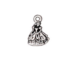 TierraCast Antique Silver (plated) Princess Charm 13x19mm