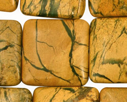 Green Vein Jasper Puff Square 24mm