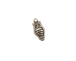 Stampt Antique Pewter (plated) Owl Charm 7x15mm