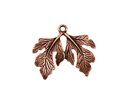 Ezel Findings Antique Copper Twin Fig Leaves Pendant 23x19mm