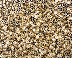 TOHO Crystal (with Gold Lining) Hex 11/0 Seed Bead