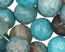 Blue Haze Fire Agate Faceted Round 16mm