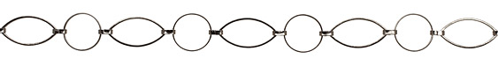 Gunmetal (plated) Linked Ring & Horse Eye Chain