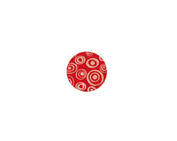 Lillypilly Red Groovy Circles Anodized Aluminum Disc 11mm, 24 gauge