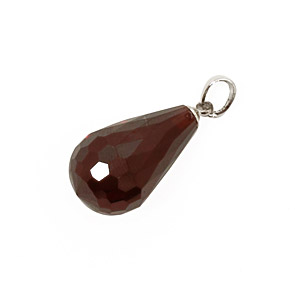 Garnet Faceted Teardrop w/ hook 12x20mm