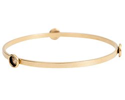 Nunn Design Antique Gold (plated) Large Flat Bangle Bracelet w/ Bezels 70mm