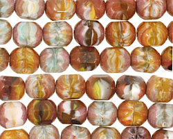 Czech Glass Painter's Palette Faceted Barrel 8x7mm