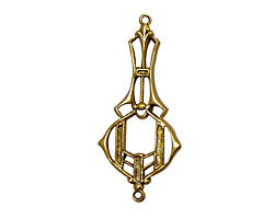 Stampt Antique Gold (plated) Deco Drop Connector 15x32mm