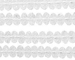 Rock Crystal Faceted Rondelle 8mm