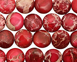Ruby Impression Jasper Puff Coin 10mm