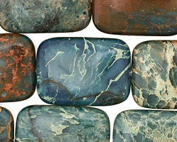 Turquoise Impression Jasper Thin Pillow 25x18mm