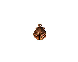 Stampt Antique Copper (plated) Tiny Seashell Charm 7.5x10mm