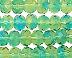 Czech Glass Seaweed Fire Polished Rondelle 5x7mm