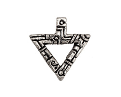 Green Girl Pewter Magic Rock #6 Trinity Stone Pendant 23mm