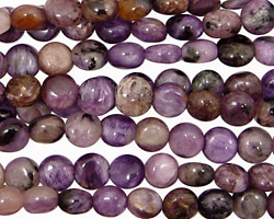 Charoite Puff Coin 6mm