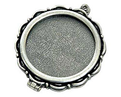 Nunn Design Antique Silver (plated) Large Scallop Locket 40mm
