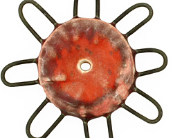 Jangles Ceramic Pink, Red Pinwheel 43-49mm