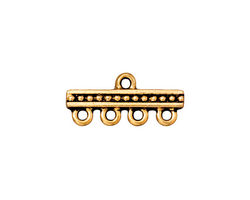 TierraCast Antique Gold (plated) 1-4 Beaded Bar 21x10mm