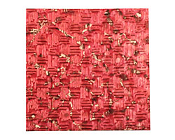 Lillypilly Red Wine Thatch Embossed Patina Copper Sheet 3"x3", 36 gauge